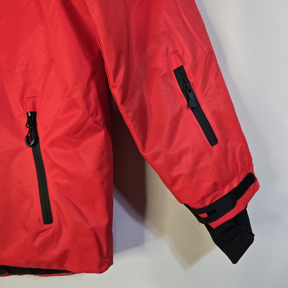 PHIBEE Youth, See Sizing, Red Outdoor Down Ski Jacket, Bold Zigzag Design- NWT - Picture 13 of 15